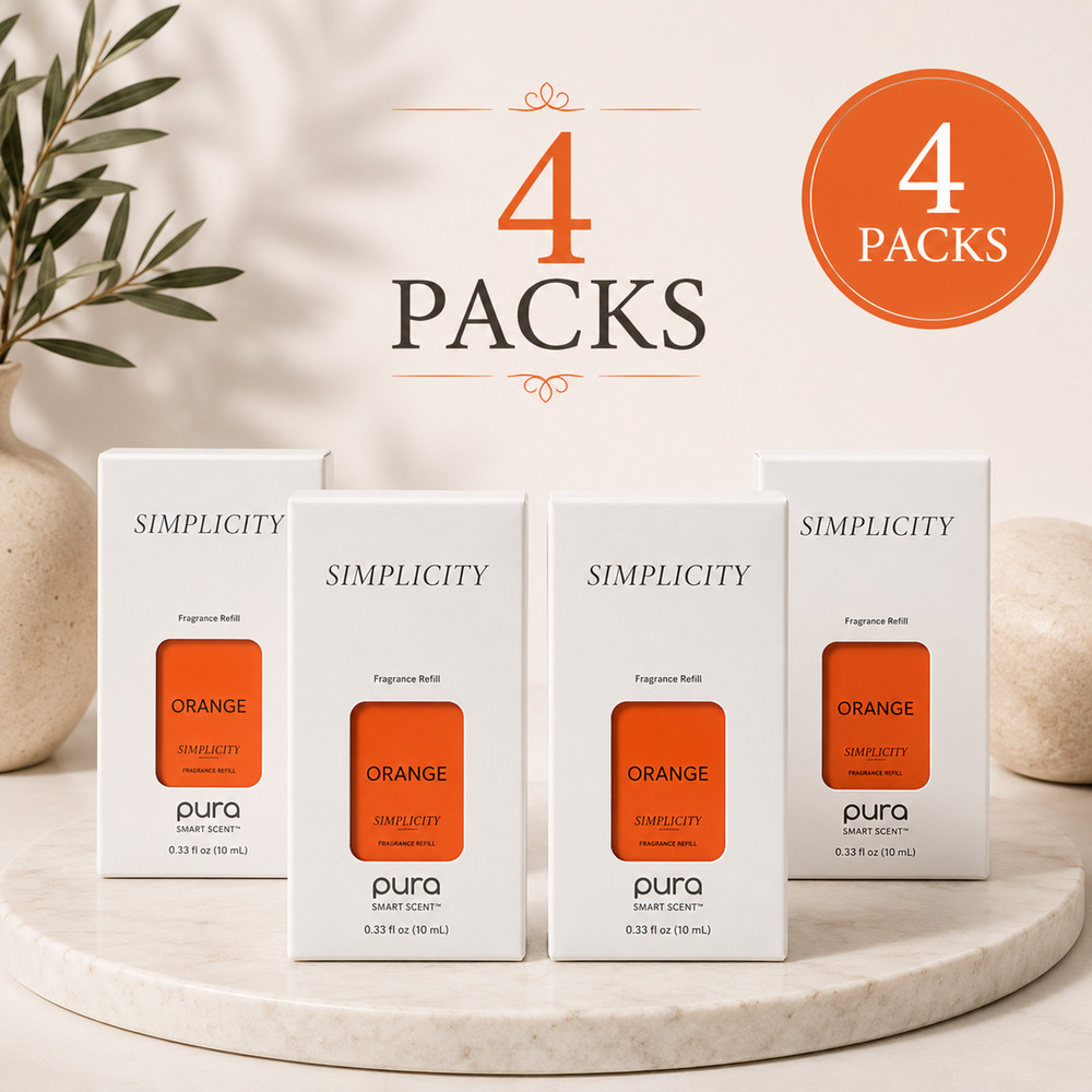 Pura Simplicity Orange Fragrance Refill 4 Pack Smart Scent Diffuser Oil New